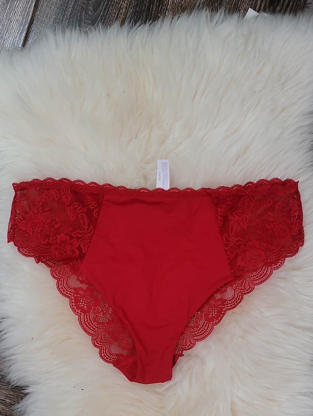 Lace-Trim Red Bikini Panty - Women Intimates
